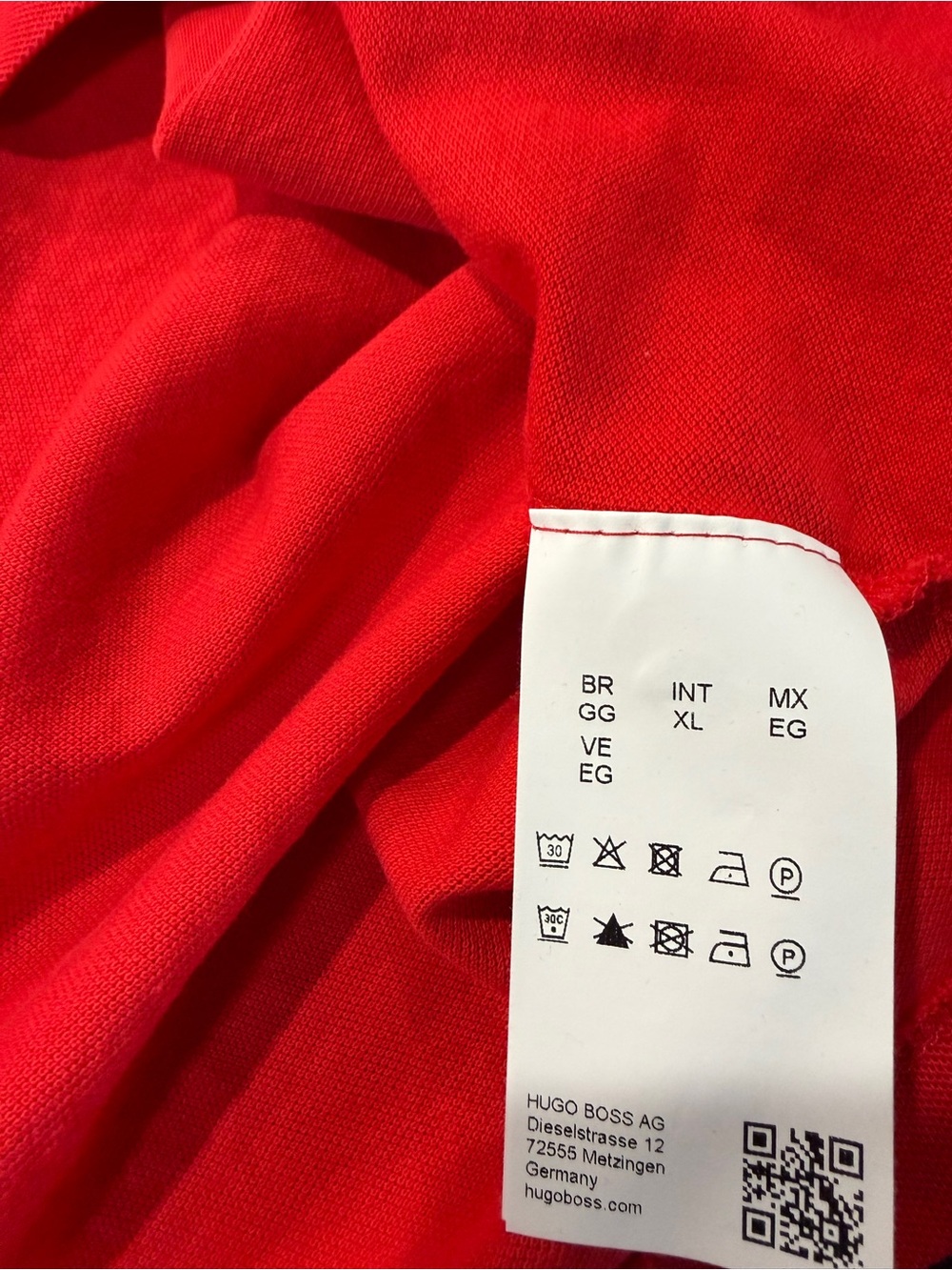 Hugo Boss Firenze 33 Red Polo Shirt Navy Trim Men’s XL - Picture 4 of 7